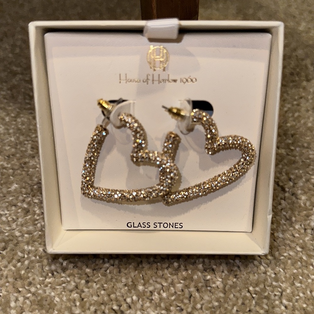 Brand New House of Harlow 1960 Heart Earrings